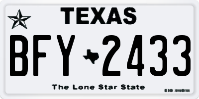TX license plate BFY2433