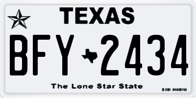 TX license plate BFY2434