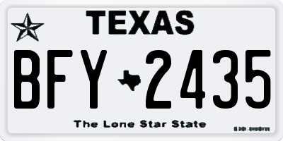 TX license plate BFY2435
