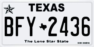 TX license plate BFY2436