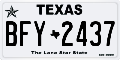 TX license plate BFY2437