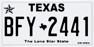 TX license plate BFY2441