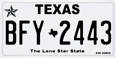 TX license plate BFY2443