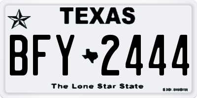 TX license plate BFY2444