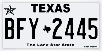 TX license plate BFY2445