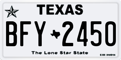 TX license plate BFY2450