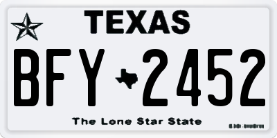 TX license plate BFY2452
