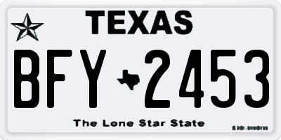 TX license plate BFY2453