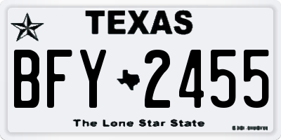 TX license plate BFY2455