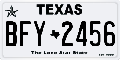 TX license plate BFY2456