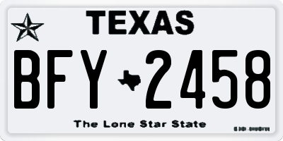 TX license plate BFY2458
