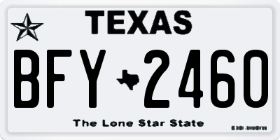TX license plate BFY2460