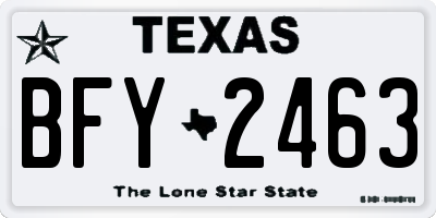 TX license plate BFY2463