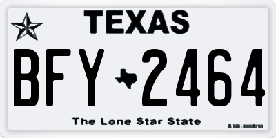 TX license plate BFY2464