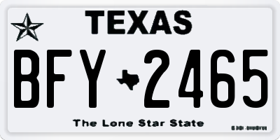 TX license plate BFY2465