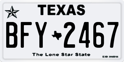 TX license plate BFY2467