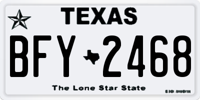 TX license plate BFY2468