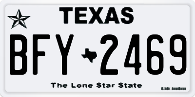 TX license plate BFY2469
