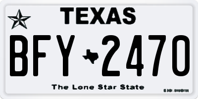TX license plate BFY2470