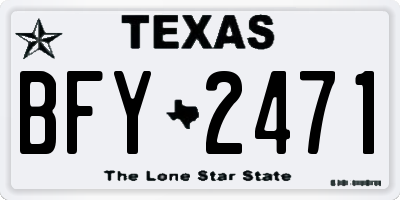TX license plate BFY2471