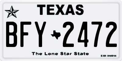 TX license plate BFY2472