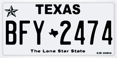 TX license plate BFY2474