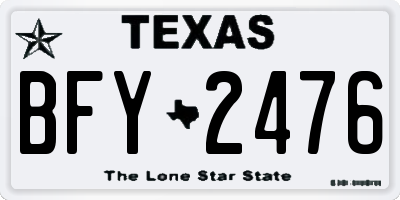 TX license plate BFY2476