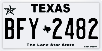 TX license plate BFY2482