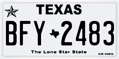 TX license plate BFY2483