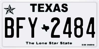 TX license plate BFY2484