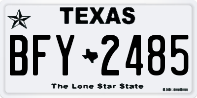 TX license plate BFY2485
