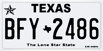 TX license plate BFY2486
