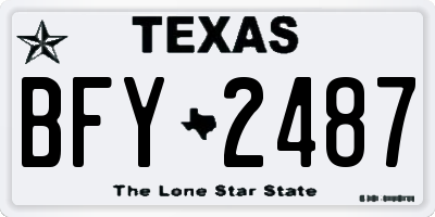 TX license plate BFY2487