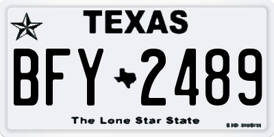 TX license plate BFY2489