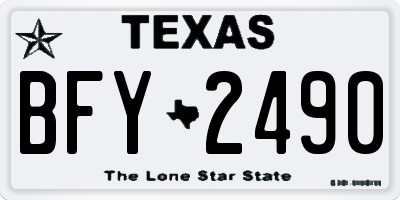 TX license plate BFY2490