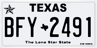 TX license plate BFY2491