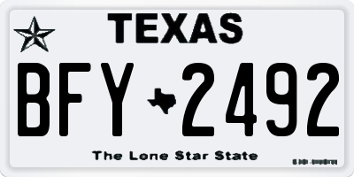TX license plate BFY2492