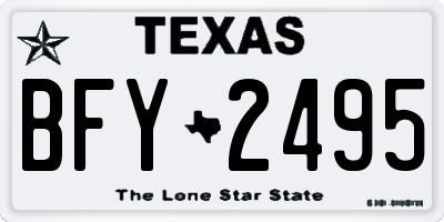 TX license plate BFY2495