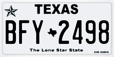 TX license plate BFY2498