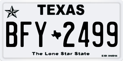 TX license plate BFY2499