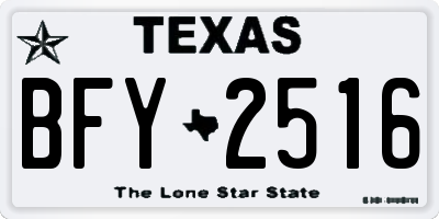 TX license plate BFY2516