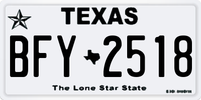 TX license plate BFY2518