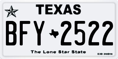 TX license plate BFY2522