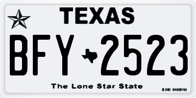 TX license plate BFY2523