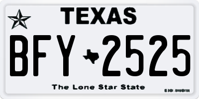TX license plate BFY2525