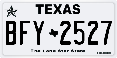 TX license plate BFY2527