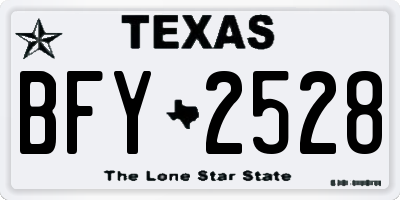 TX license plate BFY2528