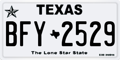 TX license plate BFY2529