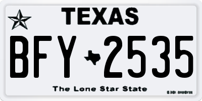 TX license plate BFY2535
