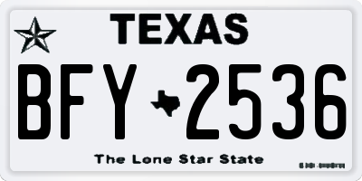TX license plate BFY2536